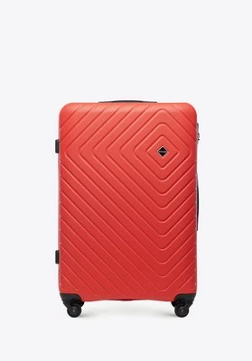 Duża walizka z ABS-u z geometrycznym tłoczeniem czerwona Wittchen