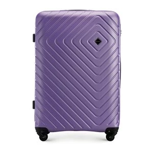 Duża walizka z ABS-u z geometrycznym tłoczeniem fioletowa Wittchen