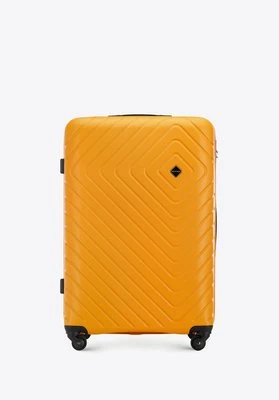 Zdjęcie produktu Duża walizka z ABS-u z geometrycznym tłoczeniem pomarańczowa Wittchen