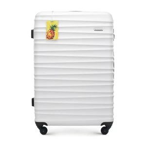 Duża walizka z ABS - u z identyfikatorem biała Wittchen