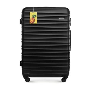 Duża walizka z ABS - u z identyfikatorem czarna Wittchen