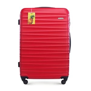 Duża walizka z ABS - u z identyfikatorem czerwona Wittchen