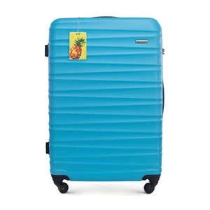 Duża walizka z ABS - u z identyfikatorem niebieska Wittchen