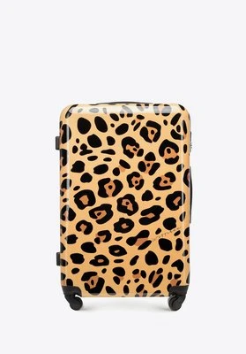 Duża walizka z ABS-u z nadrukiem beżowo - brązowa Wittchen