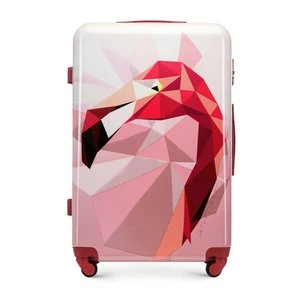 Duża walizka z ABS-u z nadrukiem różowa Wittchen