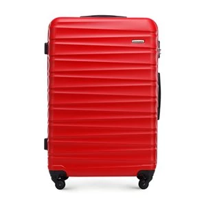 Duża walizka z ABS-u z żebrowaniem czerwona Wittchen