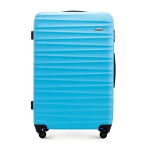 Duża walizka z ABS-u z żebrowaniem niebieska Wittchen