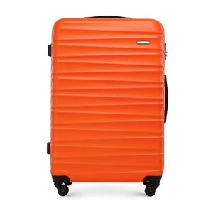 Duża walizka z ABS-u z żebrowaniem pomarańczowa Wittchen