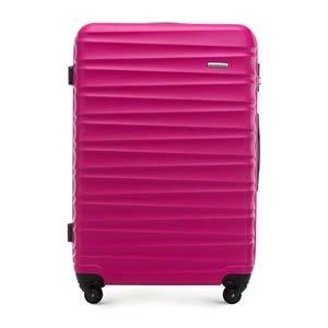 Duża walizka z ABS-u z żebrowaniem różowa Wittchen