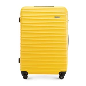 Duża walizka z ABS-u z żebrowaniem żółta Wittchen
