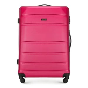 Duża walizka z ABS-u żłobiona różowa Wittchen