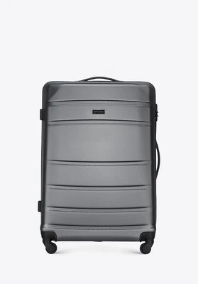 Duża walizka z ABS-u żłobiona szara Wittchen