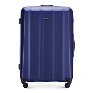 Duża walizka z polikarbonu fakturowana niebieska Wittchen