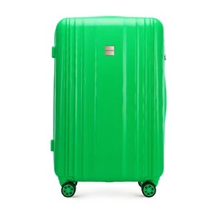 Duża walizka z polikarbonu tłoczona plaster miodu zielona Wittchen