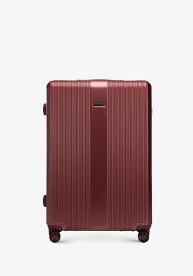Duża walizka z polikarbonu w pionowe tłoczenia burgund Wittchen