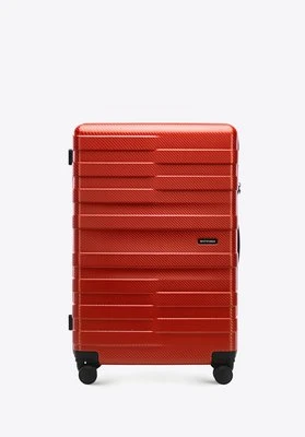 Duża walizka z polikarbonu w poziome pasy czerwona Wittchen
