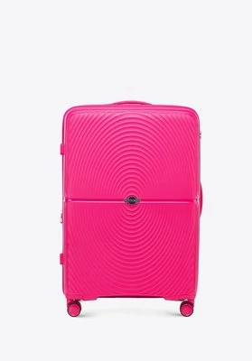 Duża walizka z polipropylenu w okręgi różowa Wittchen