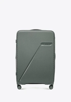 Duża walizka z polipropylenu w ukośne pasy szara Wittchen