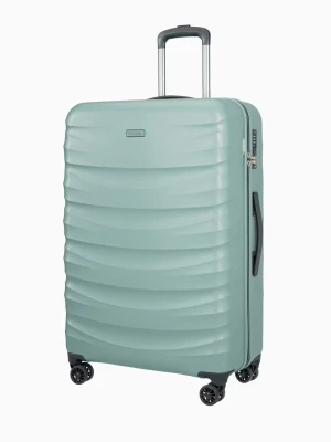 Duża walizka z poliwęglanu zielona Puccini