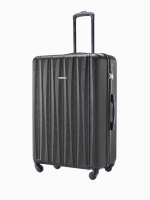 Duża walizka ze żłobieniami czarna Puccini