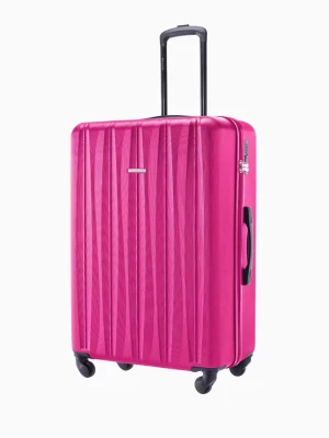 Duża walizka ze żłobieniami różowa Puccini