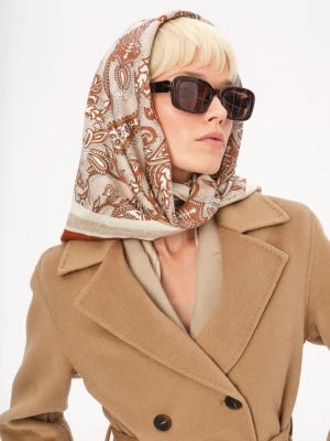 Duża wełniana apaszka paisley z domieszką jedwabiu TARANKO