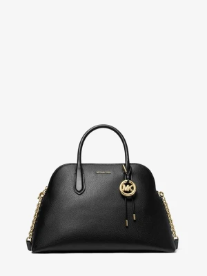 Duża zaokrąglona torba Freddie ze skóry groszkowej Michael Kors CZARNY (Czarny)