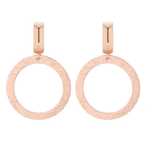 Duże kolczyki w różowym złocie z chropowatymi kołami SOTHO
