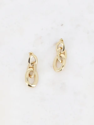 Duże kolczyki wiszące - trzy złote obręcze - Hestia Bohm Paris