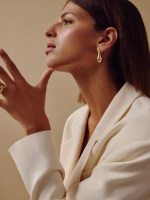 Duże pozłacane kolczyki krople TARANKO