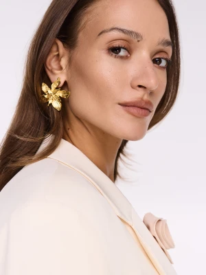 Duże pozłacane kolczyki kwiaty TARANKO