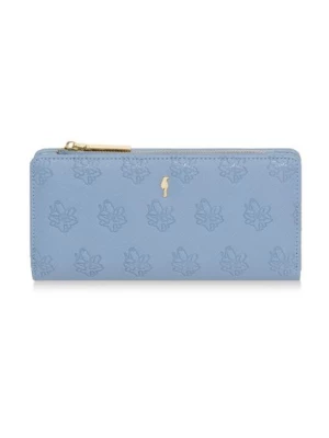 Duży błękitny portfel damski z tłoczeniem OCHNIK