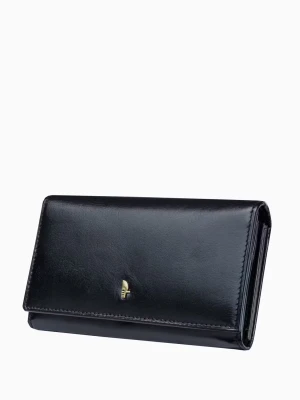 Duży czarny portfel damski skórzany Puccini