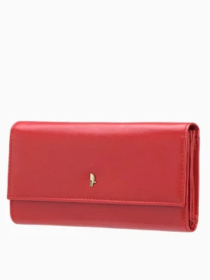 Duży czerwony portfel damski skórzany Puccini