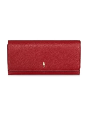 Duży czerwony skórzany portfel damski OCHNIK