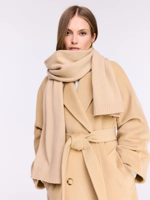 Duży karmelowy szal z wełny TARANKO
