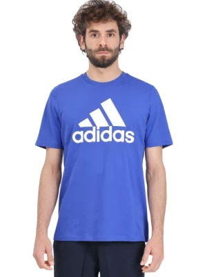 Duży Logo Koszulka Jersey Niebieska Adidas