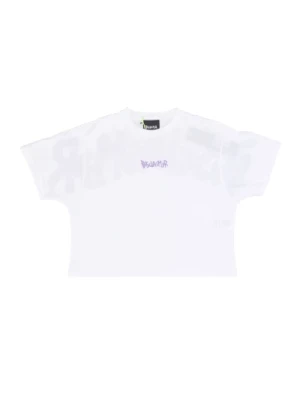 Duży Logo Tee Biały/Liliowy Streetwear Disclaimer