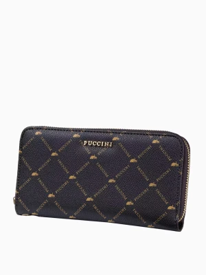 Duży logowany portfel damski logowany ze skóry ekologicznej Puccini