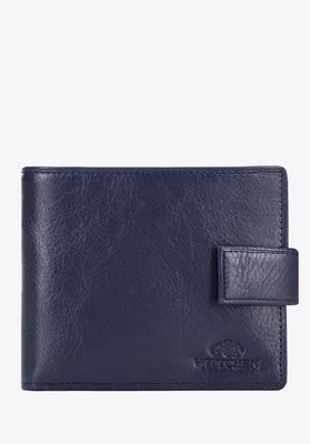 Duży męski portfel ze skóry granatowy Wittchen