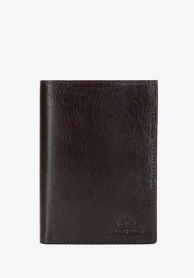 Duży męski portfel ze skóry naturalnej bez zapięcia brązowy Wittchen