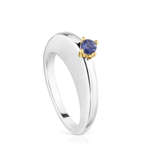 Duży Owalny Dwukolorowy Pierścionek Z Iolitem My Other Half - Tous