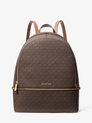 Duży plecak Rhea z charakterystycznym logo Michael Kors BRĄZOWY (Brązowy)