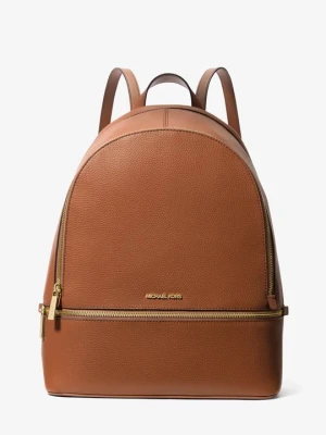 Duży plecak Rhea ze skóry groszkowej Michael Kors BRĄZOWY (Brązowy)