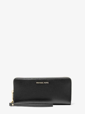 Duży podróżny portfel Jet Set ze skóry groszkowej Michael Kors CZARNY (Czarny)