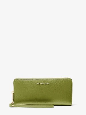 Duży podróżny portfel Jet Set ze skóry groszkowej MICHAEL Michael Kors