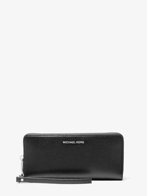 Duży podróżny portfel ze skóry groszkowej MICHAEL Michael Kors