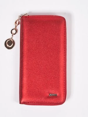 Duży portfel damski brokat czerwony Shelvt