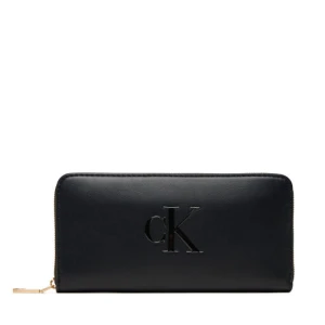 Duży Portfel Damski Calvin Klein Bold Ck Long Zip Around LV04F1077G Czarny