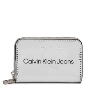 Duży Portfel Damski Calvin Klein Jeans Sculpted Med Zip Around Mono S K60K611863 Srebrny
